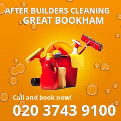 KT23 post builders clean near Great Bookham