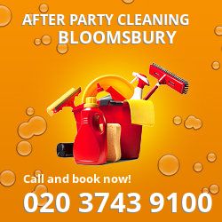 Bloomsbury holiday celebrations cleaning WC1