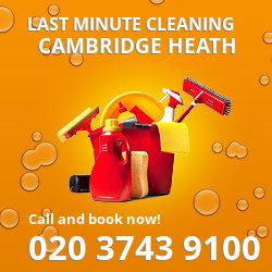 E2 same day cleaning services in Cambridge Heath